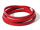 #9: (エイト) 8(eight)レザーブレスレット革バングル5連プッシュ式 レッド