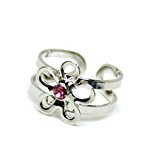 #3: トゥーリング ファランジリング 【K04-01】フリーサイズ 指輪 トゥリング フラワー