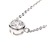 #8: [バイヤーズ]buyer’s スワロフスキー 6mm ハートアンドキューピッド CZキュービックジルコニア 一粒 レディース ネックレス ペンダント ホワイトゴールド 45cm チェーン