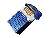 #10: タバコ ケース 軽量 アルミ パンチング 連動タイプ (ブルー)