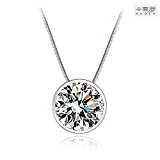 #2: KADER ダイヤモンド チタン 925银ペンダント ネックレス シングル ストーン ネックレスレディース プレゼントBOX 贈り物 誕生日 記念日