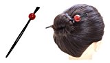 #9: 玉かんざし(スティック)【ヘアアクセサリー】 NO.91711D （赤）