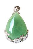 #9: SODIAL(R)女性 エンジェル ティアーズ ウォータードロップ 半貴石宝石ペンダント-グリーンアベンチュリン