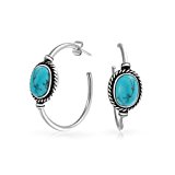 #3: [ブリング・ジュエリー] Bling Jewelryステンレススチール バリ風 鮮やか ターコイズ ブルー フープ ピアス [インポート]