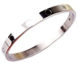 #9: [NCon.] ワンポイント バングル サージカルステンレス ファッション ジュエリー【アレルギー対策】リング ブレスレット (シルバー [Silver])