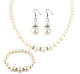 #10: 可愛いオシャレなパールネックレス ピアス ブレスレット３点セット 結婚式 入学式 冠婚葬祭 【PRIMAVERA】