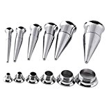 #9: FdP1年保証付き エキスパンダー インサッション 拡張器 ボディ ピアス トンネル (シルバー (00G))