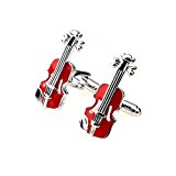 #10: 【ノーブランド品】メンズ　礼服　スーツ用　カフスボタン　カフリンクス　バイオリン型　（シルバー）　1組