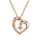 #7: canal4℃ ( カナル ヨンドシー ) ダイヤモンド ハート SILVER シルバー ピンクゴールドコーティング ネックレス 151244121009