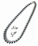 #7: フォーマル パール 8ミリ 16インチ (ネックレス＆イヤリング ブラック カラー セット)