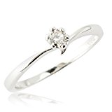 #4: 【製造元大卸】 鑑別付 白系GHカラー 0.1ct 一粒ダイヤモンド リング　プラチナ100 (Pt100 ) 天然ダイヤモンド ティファニーセッティング 6本爪 婚約指輪 エンゲージリング (11号)