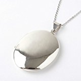 #4: シルバー925 ロケットペンダント オーバル ビッグサイズ ユニセックス チェーン 50cm