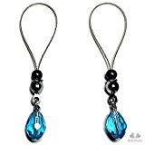 #6: [BoDivas] 乳首ヌース 日本製 ニップルリング ヘマタイト アジャスター ハワイアンブルー ティアドロップ スワロフスキー ピアスホール不要 ニップルジュエリー