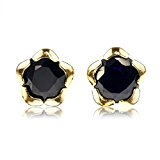 #5: nadi K18 サファイア 0.6ct ゴールド スタッド フラワー ピアス