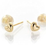 #6: セカンドピアス ハートシェイプ 軸太ポスト0.9mm ニッケルフリー スタッドピアス【K18ゴールド】/ファーストピアスの次に/肌に密着しない、髪に引っかからない地金ピアス