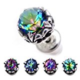 #2: シルバーアクセサリー ピアス メンズ シルバーピアス ミスティッククォーツ pi0401 バラ売り 【ミスティックグリーン】