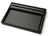 #6: 《230×160×23mm》リング溝付き・レザー調ジュエリートレー小(ブラック)［ジュエリートレイ・アクセサリートレイ］