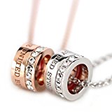 #7: ペアネックレス 赤い糸 スワロフスキー バージョン SV925 シルバー 男女ペア２本セット ベビーリング ペアペンダント