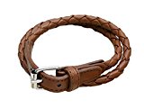 #8: 3つ編み＆ベルトデザイン 2連レザーブレスレット【ブラウンカラー】メンズ＆レディース