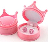 #3: かわいい 王冠風 ジュエリーボックス Jewelry BOX サプライズ プレゼント用 / ネックレス・イヤリング・ピアス・リングに対応 / ギフトに (クリアピンク)
