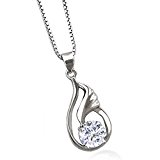 #6: [リベルタ]LIBERTA キュービックジルコニア CZダイヤモンド 天使の羽 モチーフ レディース ネックレス ペンダント シルバー925 チェーン ジュエリーボックス ジュエリーポーチ 製品証明書