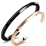 #7: JewelryWe ステンレス　ペア　クロッシング　ブレスレット　レディース　メンズ　アクセサリー　バングル ステンレス 誕生日 プレゼント ギフト