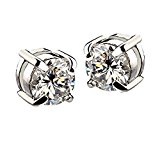 #2: ２個セット 穴を開けないピアス マグネットピアス　ジルコニア ホワイト透明 8MM