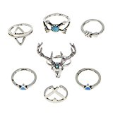 #6: ノーブランド品 クリスマスジュエリー　7PCS　ボヘミアン　レディース　ファッション　枝角　指リングセット　パーティー
