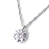#6: プラチナ0.50カラット一粒デザインペンダント・ネックレス・チェーンはプラチナ850【4月の誕生石】【ギフトラッピング済み】