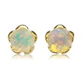 #9: nadi K18 オパール 4mm ゴールド スタッド フラワー ピアス