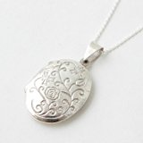 #4: シルバー925 ロケットペンダント オーバル チェーン 50cm