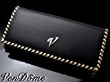 #9: ヴァンドーム VENDOME バイカラーステッチ 長財布 FA-1153 黒×金ステッチ