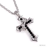 #1: ネックレス クロス クラウン 十字架 ブラック ペンダント