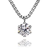 #4: lapisia heart 0.5ct ジルコニア 一粒 ネックレス プレゼント ラッピング 済み 選べる3カラー医療用ステンレス アレルギー対応 スライド調整式 プラチナ