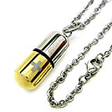 #10: 【ノーブランド品】ステンレスネックレス メディカルカプセル ペンダント ピルケース ゴールド