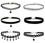 #8: Jstyle[ジェイスタイル]　【6点セット】　チョーカー　ネックレス　レディース　レザー　レース　チョーカー　黒色　ガールズ　セット
