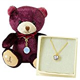 #9: NEW (06月)《SWAROVSKIきらめくミニテディ＆ネックレス》 誕生日 結婚記念日 卒業祝い 入学祝い ギフト プレゼント 誕生石 スワロフスキー 足裏 ラインストーン ネックレス アクセサリー 人気 ランキング 彼女 友達 女性 母 （ラッピング付） 【プティルウジュエリーギフト】