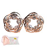 #9: 【Petit Lulu shop】ピアス レディース クロスループ 最高級スワロフスキー　5石　5カラット バックキャッチ 18金RGP ２色展開 プチルルオリジナルピアス３点セット (ピンクゴールド)