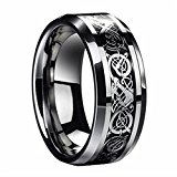 #8: LackingOne(ラッキングワン) ドラゴンデザイン指輪 ステンレス リング 男女兼用 ファッション リング 25 シルバー