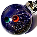 #9: 匠の技 神秘的な 宇宙 銀河 ガラス ネックレス ペンダント 太陽 惑星 メンズ レディース