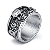 #6: (エバベア)EVBEA ジュエリー ファッション アクセサリー ドクロゴシック 回転メンズ リング 指輪 (20)