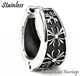 #6: 「silverKYASYA」ステンレス素材 クロスバンドピアス トリプルクロス シルバー色 フローラル 十字架 ピアス 片耳