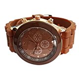 #4: 12color　ビビットカラーレディース　メンズOK腕時計 (ブラウン)