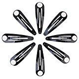 #3: 【ノーブランド品】ヘアクリップ ヘアピン スナップ 金具 DIY 約50本 50mm(ブラック)