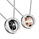 #8: ペアネックレス カップル リング　刻印　LOVE　ステンレス　2個セットStarcock (カップル)