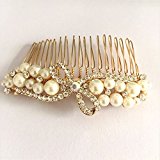 #8: リボン モチーフ ヘアコーム パール と ラインストーン かんざし 浴衣 着物 ドレス 留袖 にも！ かわいい 髪飾り コーム フォーマル パーティ ヘアアレンジ シルバー ヘアアクセサリー ≪ オリジナル 花 パール ヘアゴム 付≫ パール　かんざし 簪 結婚式　ヘアアクセサリー