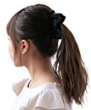 #8: ボナバンチュール（Bonaventure） キャンディポン バナナクリップ （ グログラン × サテン 異素材MIX リボン バナナクリップ ） 小さめ レディース ヘアアクセサリー 人気 ブランド ヘアクリップ 髪留め 黒 ブラック black