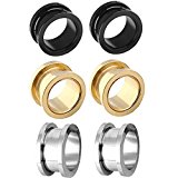 #1: PiercingJ　ボディピアス body-piercing 拡張器　ジュエル 埋め込み型 フレッシュトンネル 　耳拡　　ピアス　 セット3ペア　各サイズ (１６ｍｍ)
