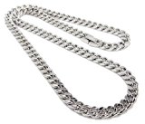 #3: necm01 喜平チェーンネックレス 鏡面シルバー色 直角,4面cut 長さ[47,52,62,72,82cm] 幅[6mm] 上質,高級感 (47)