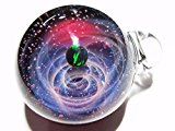 #6: 注文混雑中のため、只今納期2-3週間★受注製作★[Mars」宇宙　ペンダント　パイレックスガラス　ブラックオパール